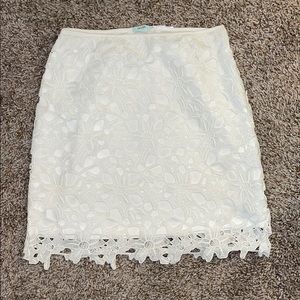 White laced skirt!